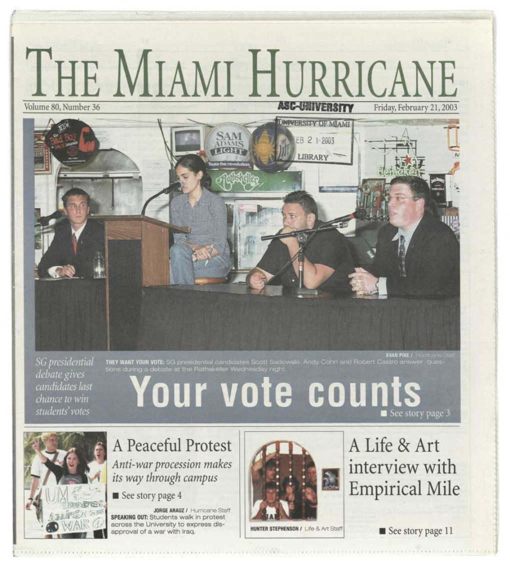 Your Vote Counts Students Votes See Story Page 3