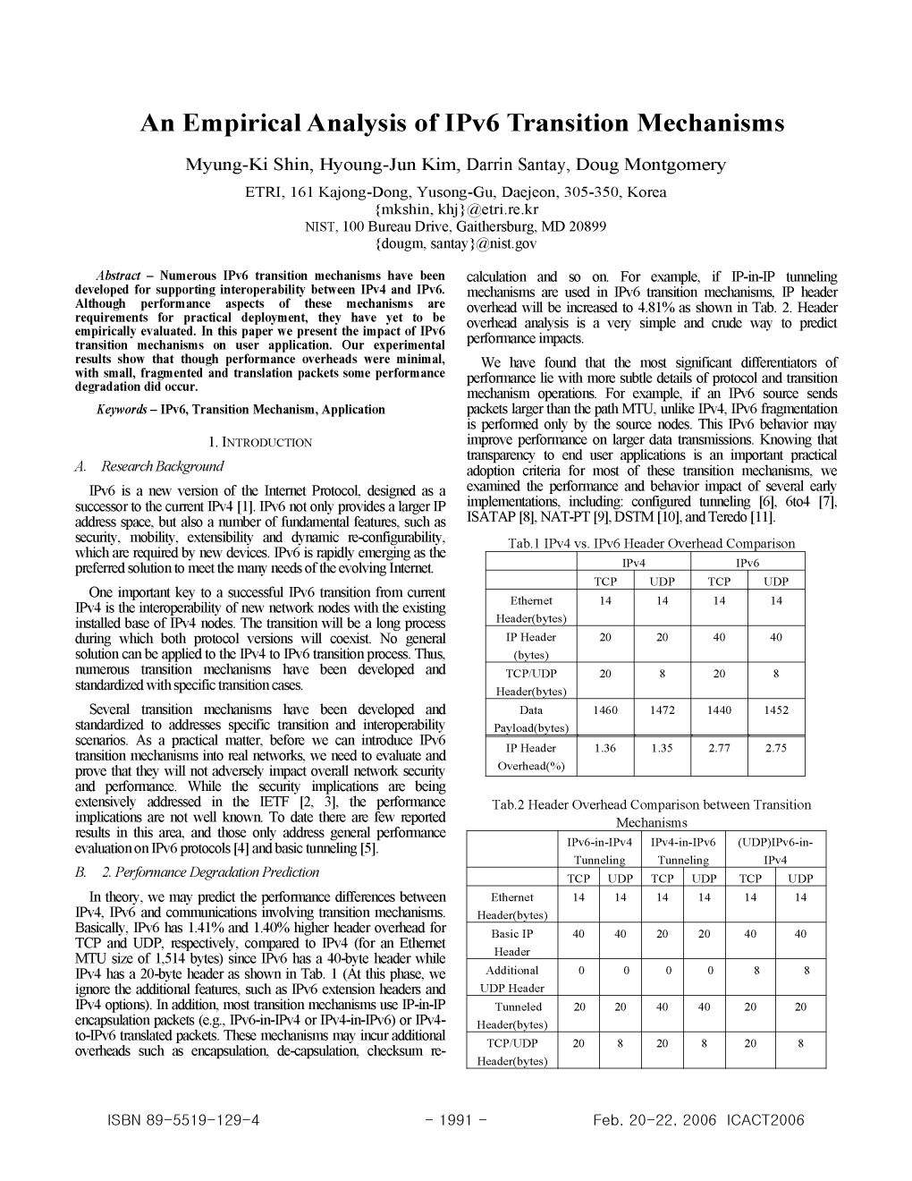 An Empirical Analysis of Ipv6 Transition Mechanisms