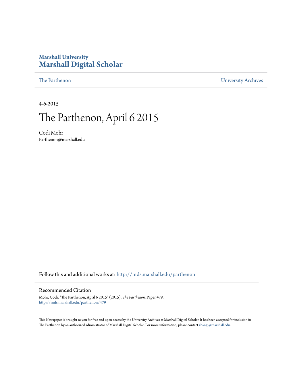The Parthenon, April 6 2015