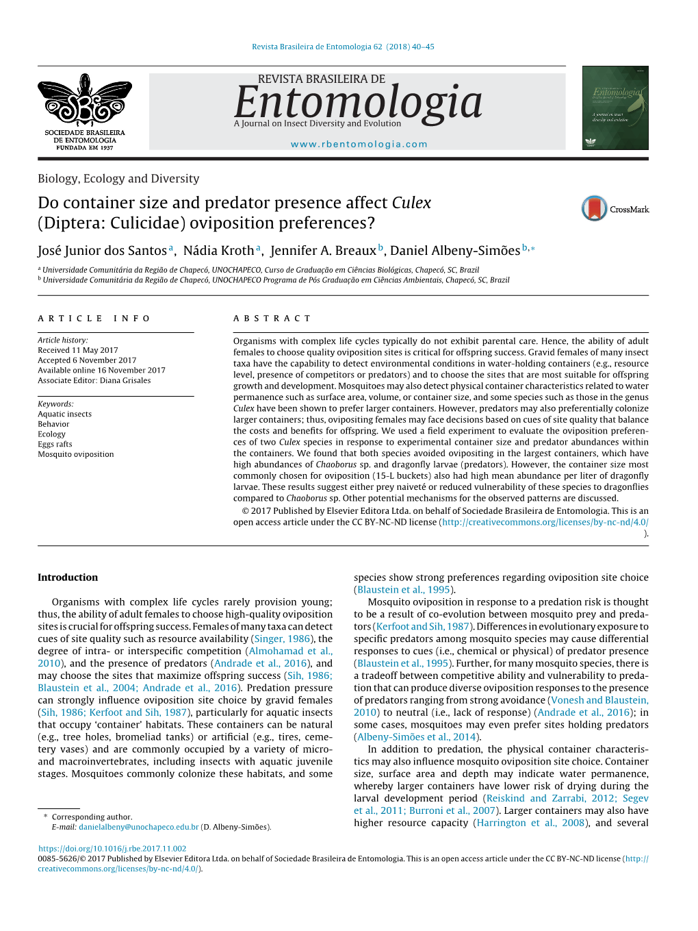 Do Container Size and Predator Presence Affect Culex (Diptera