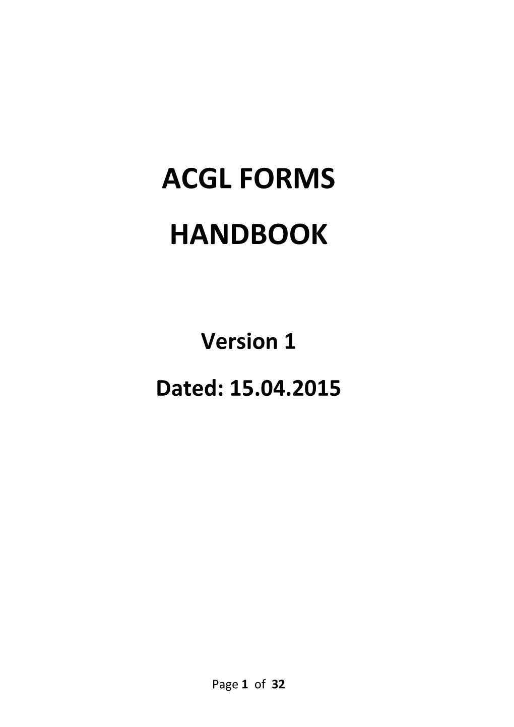 Acgl Forms Handbook