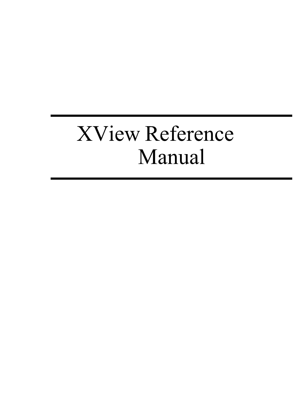 Xview Reference Manual