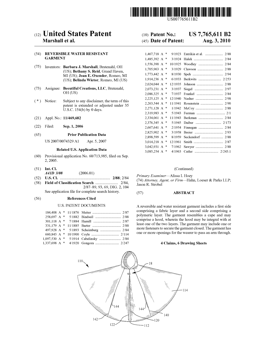 (12) Ulllted States Patent (10) Patent N0.: US 7,765,611 B2 Marshall Et A]