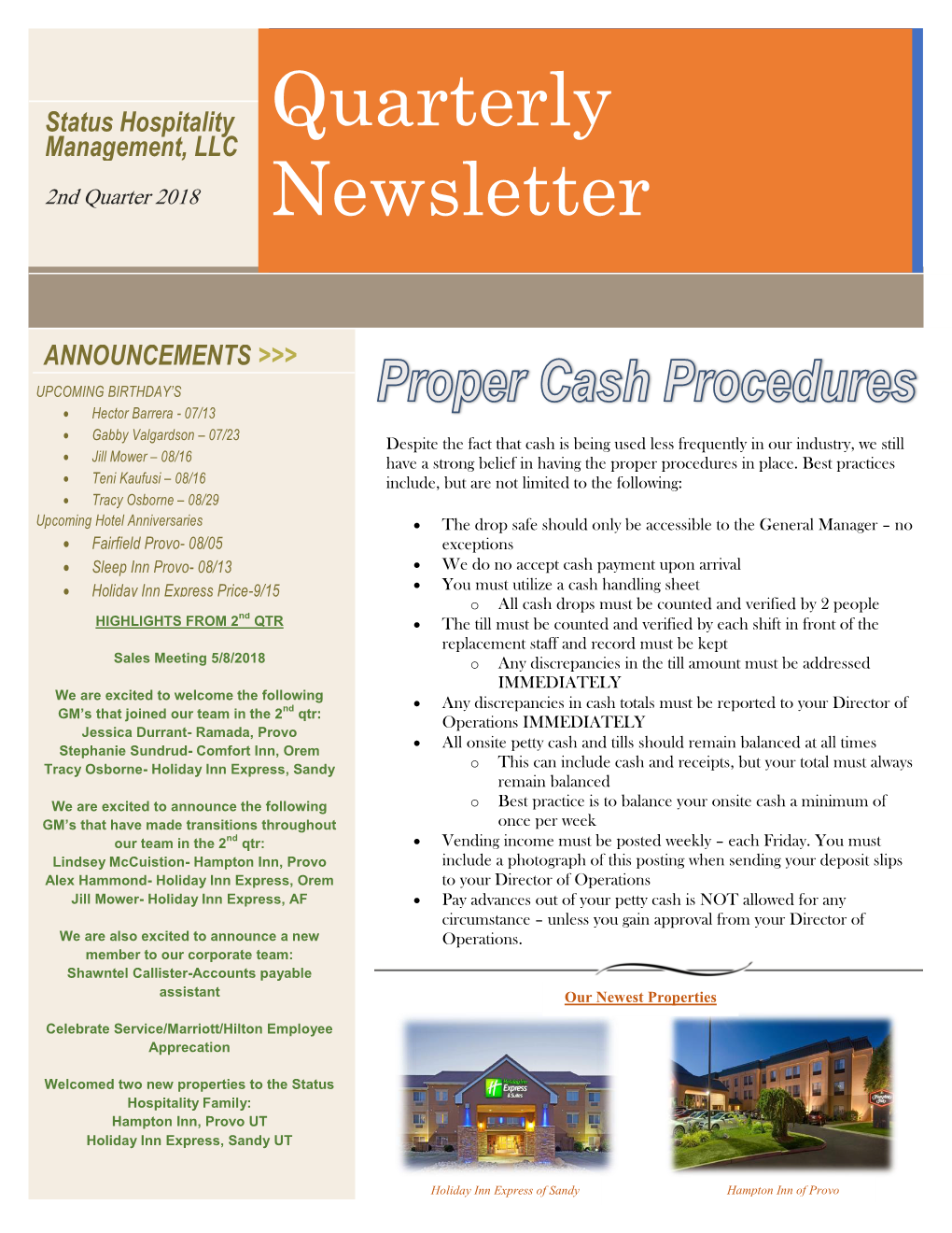 Quarterly Newsletter