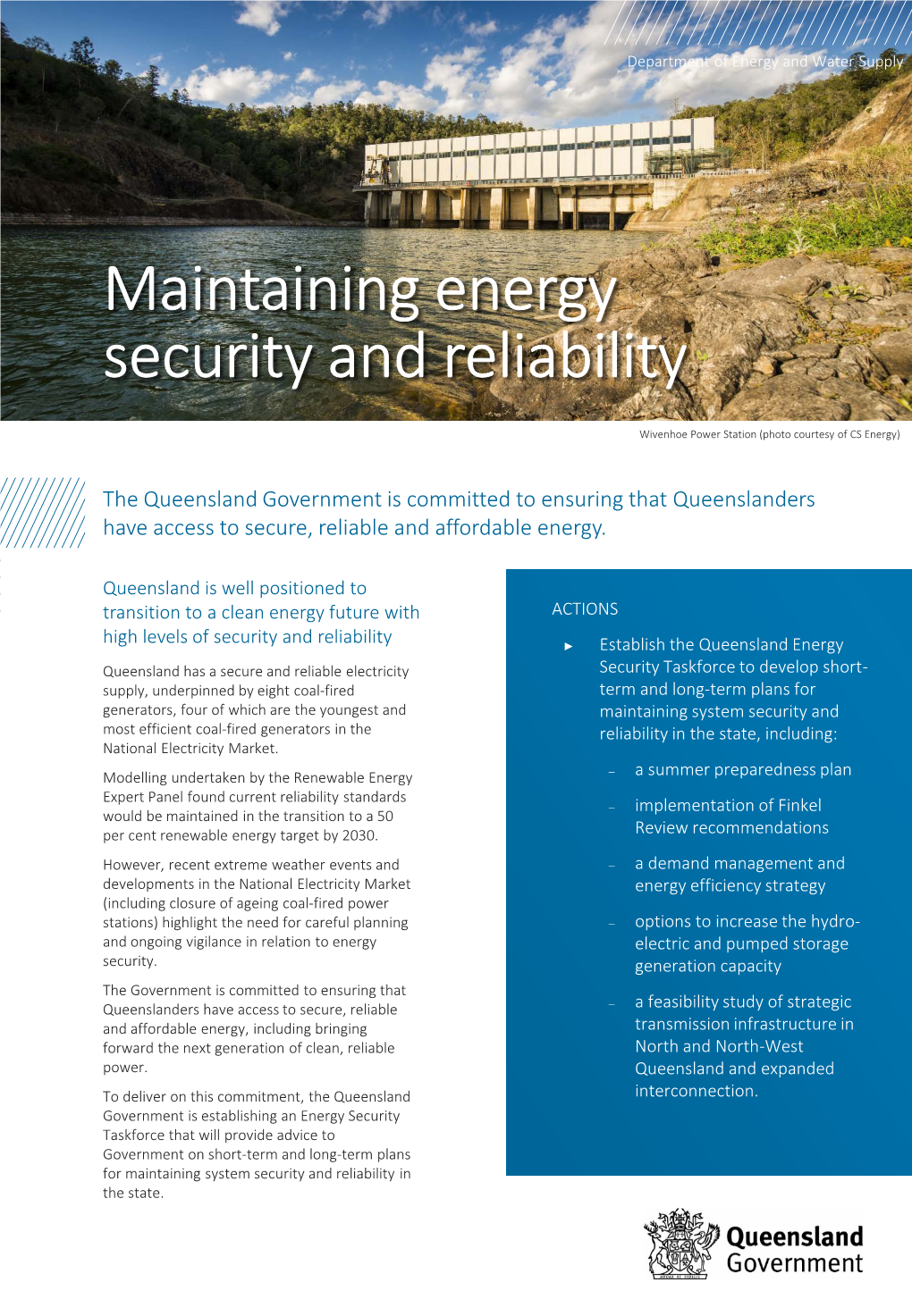 Maintaining Energy Security and Reliability