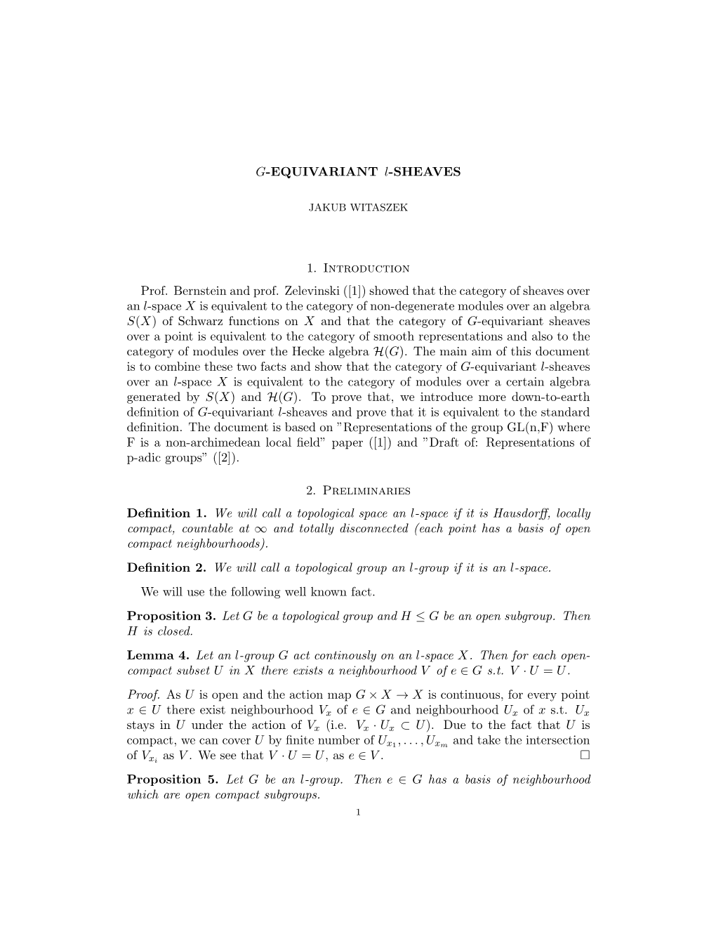 G-EQUIVARIANT L-SHEAVES