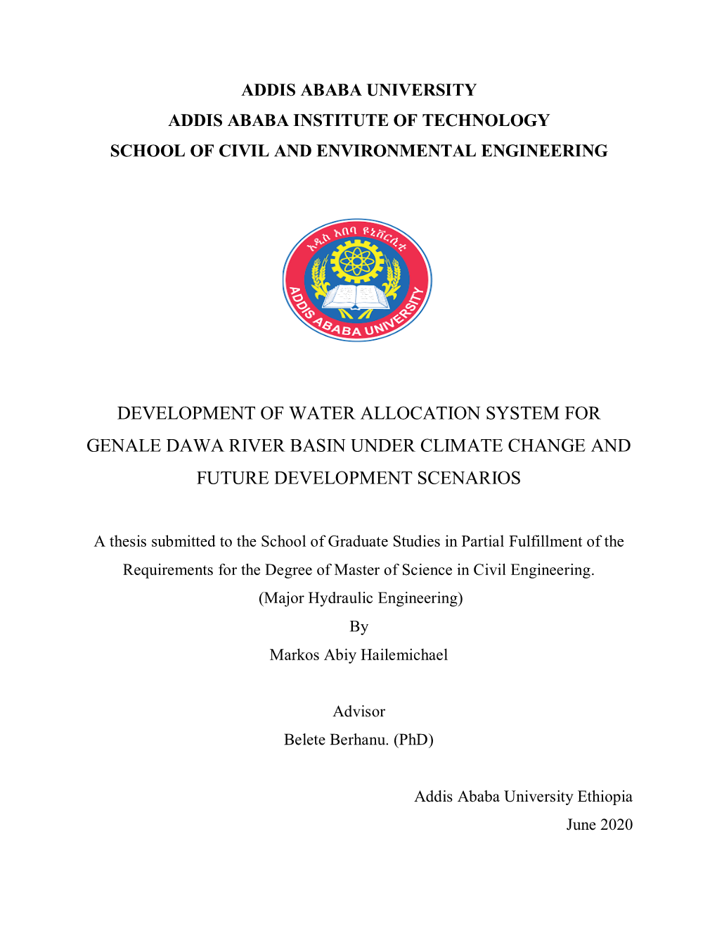 Development of Water Allocation System for Genale Dawa River Basin Under Climate Change and Future Development Scenarios