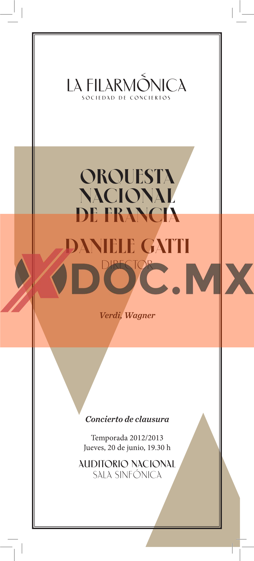 ORQUESTA NACIONAL DE FRANCIA DANIELE GATTI Director