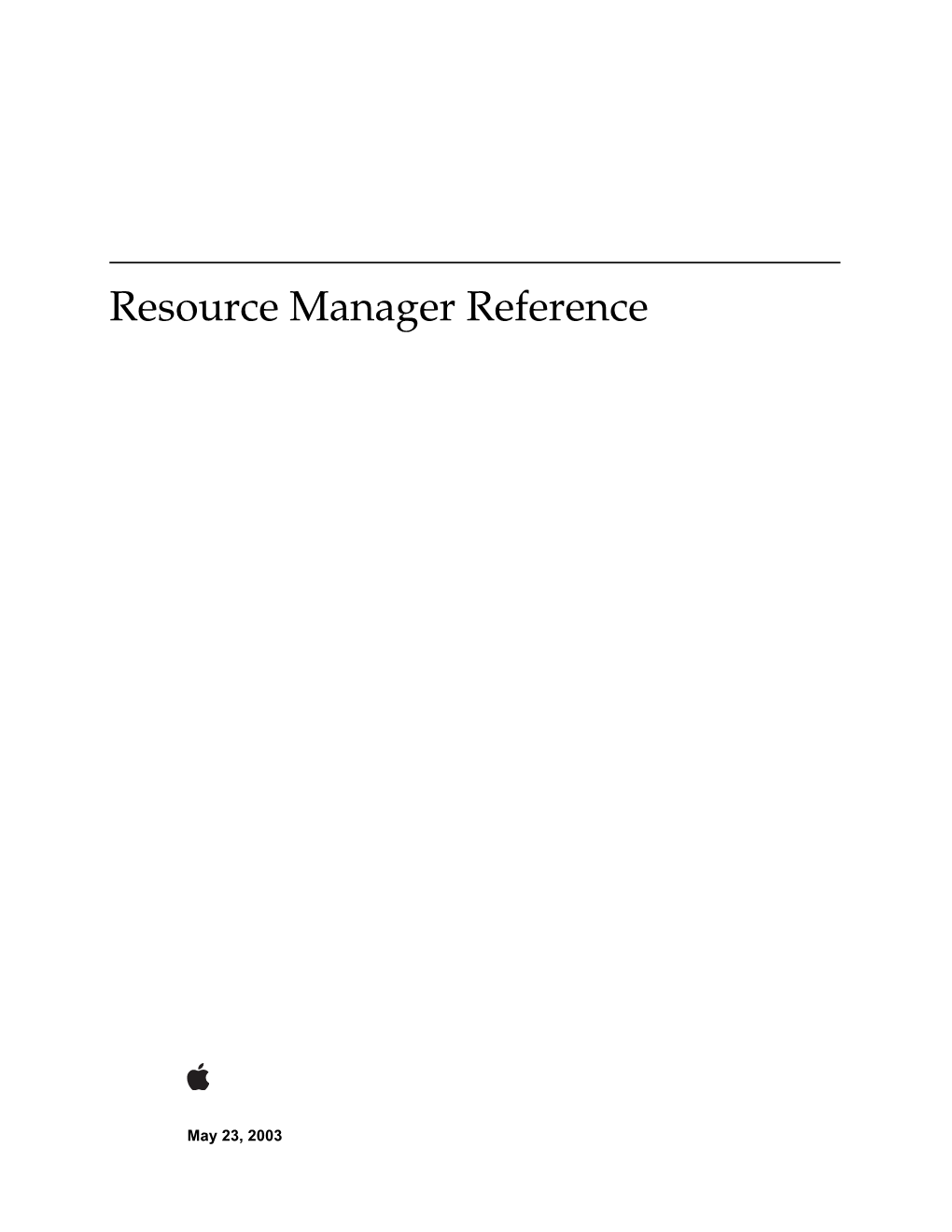 Resource Manager Reference