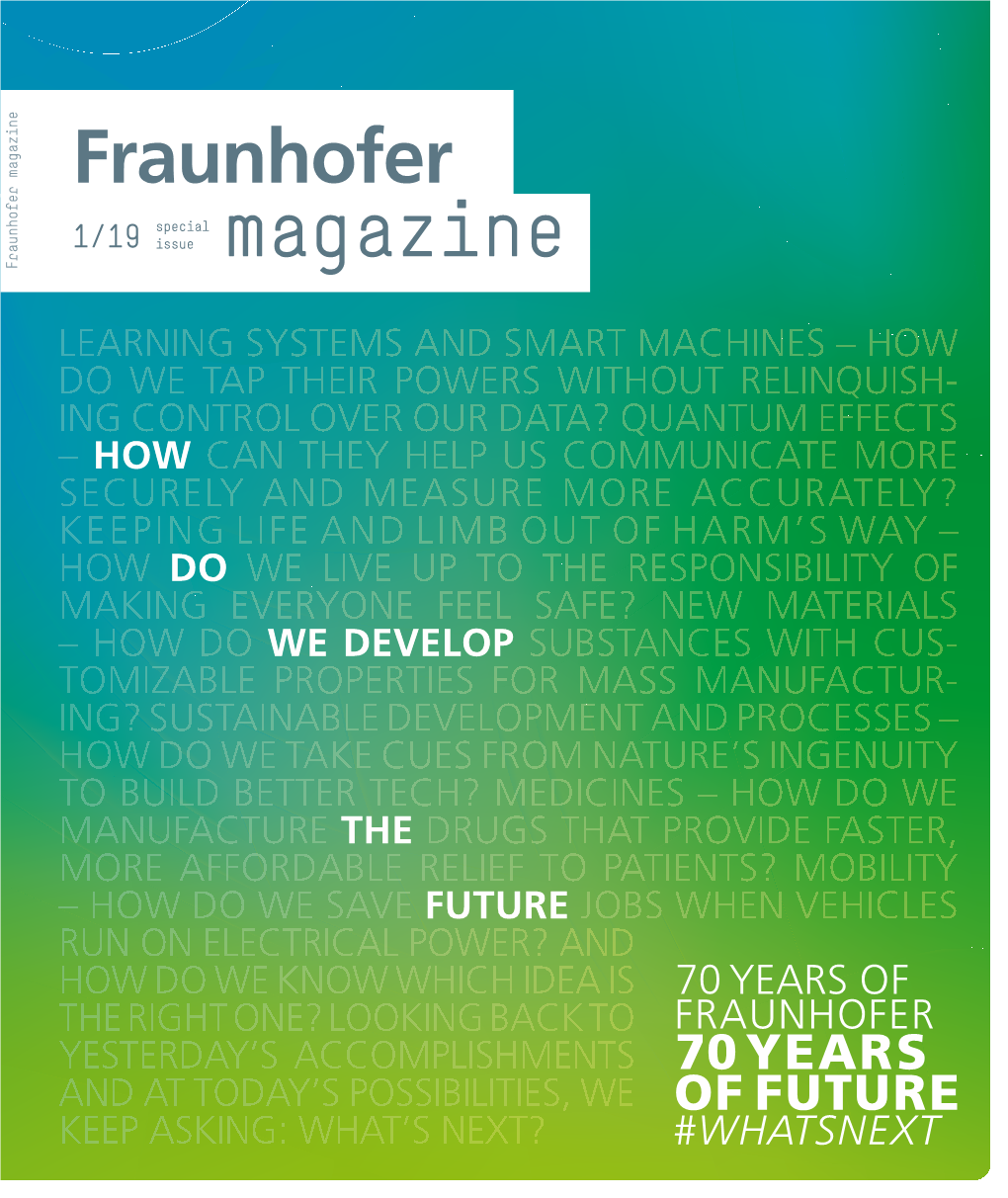 Fraunhofer-Magazine-1-2019.Pdf