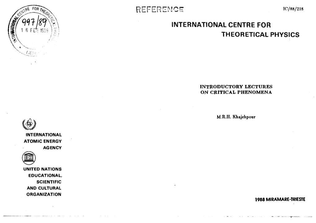 International Centre for Theoretical Physics