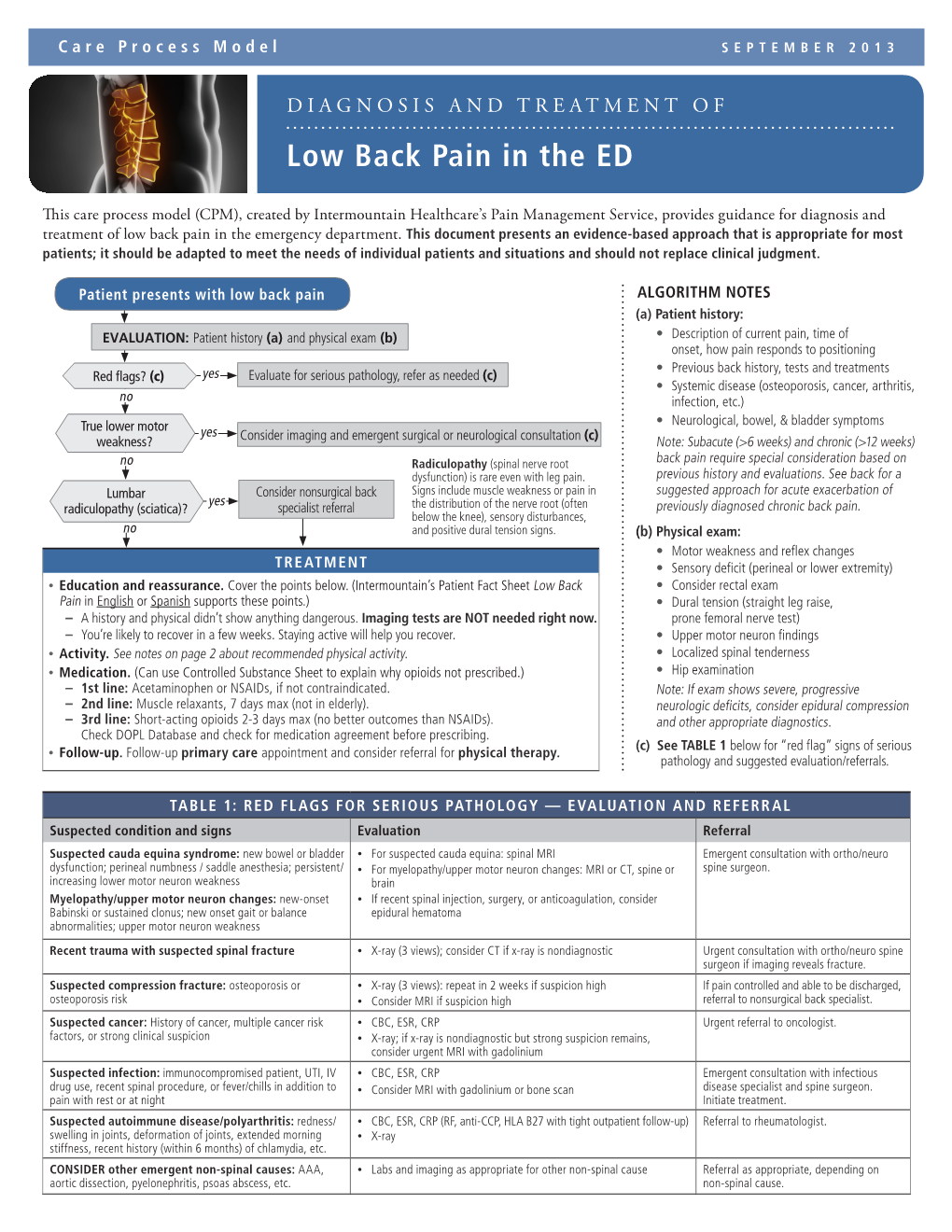 Low Back Pain in the ED