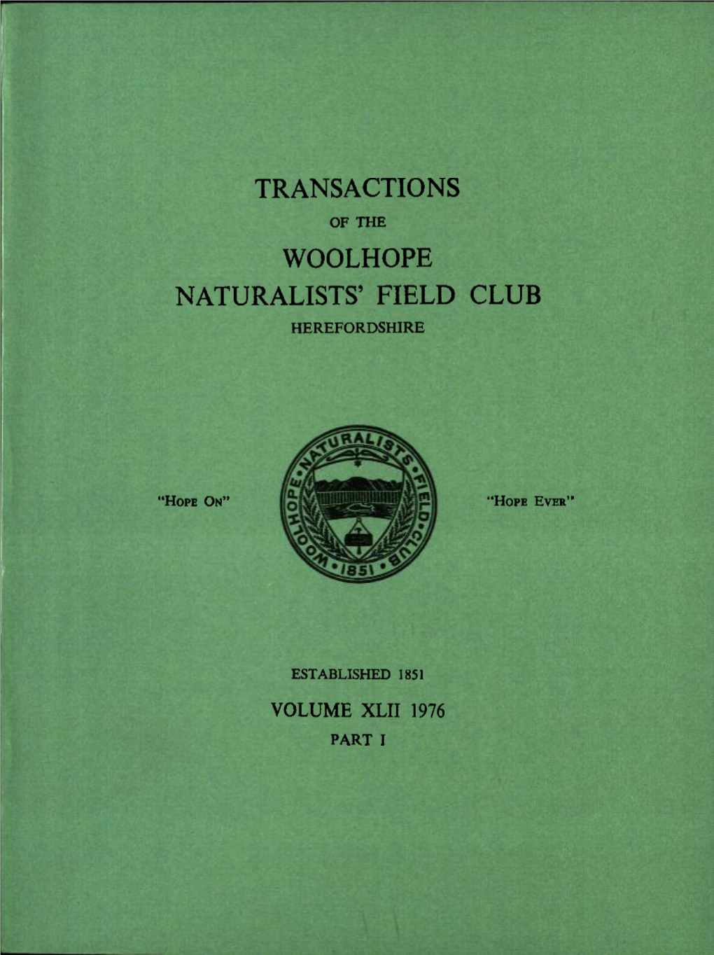 Transactions Woolhope Naturalists' Field Club