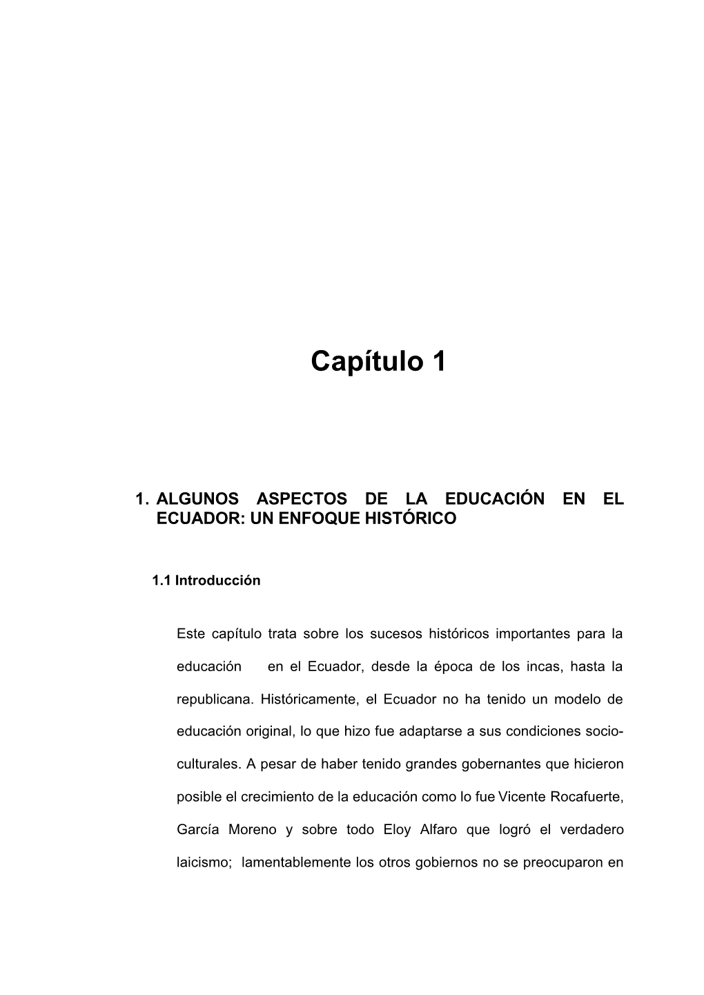 La Educación En El Ecuador: Un Enfoque Histórico