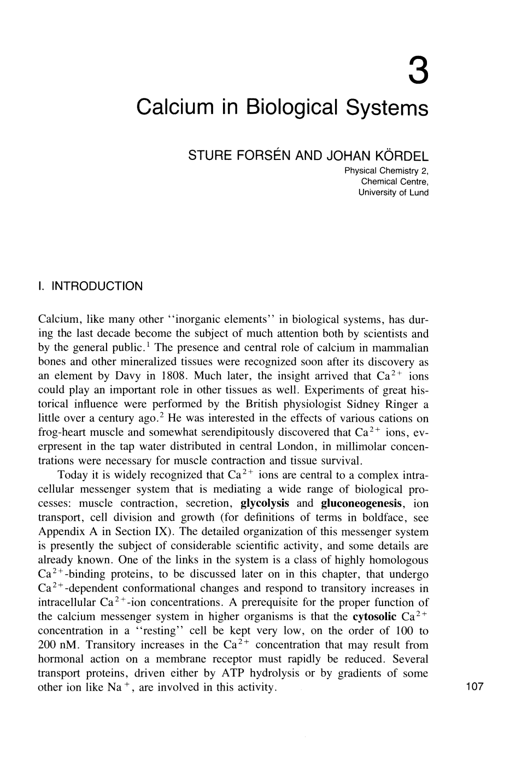 Calcium in Biological Systems