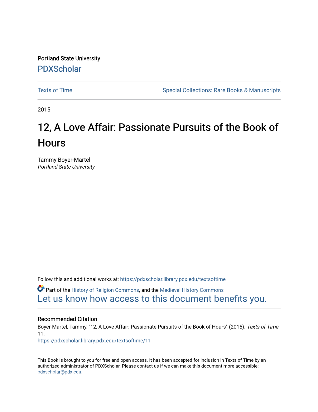 12, a Love Affair: Passionate Pursuits of the Book of Hours