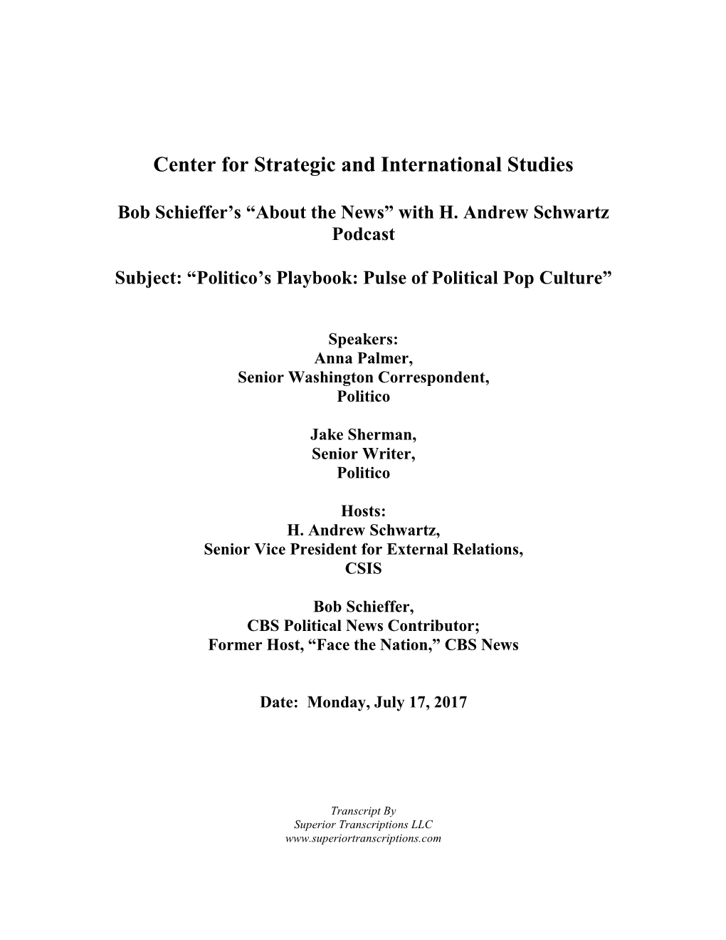 Center for Strategic and International Studies