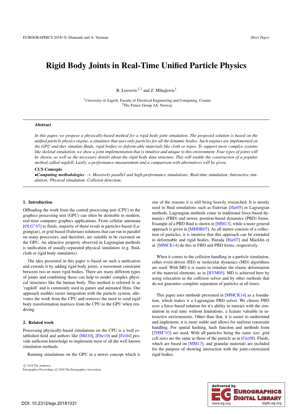 Rigid Body Joints in Real-Time Unified Particle Physics