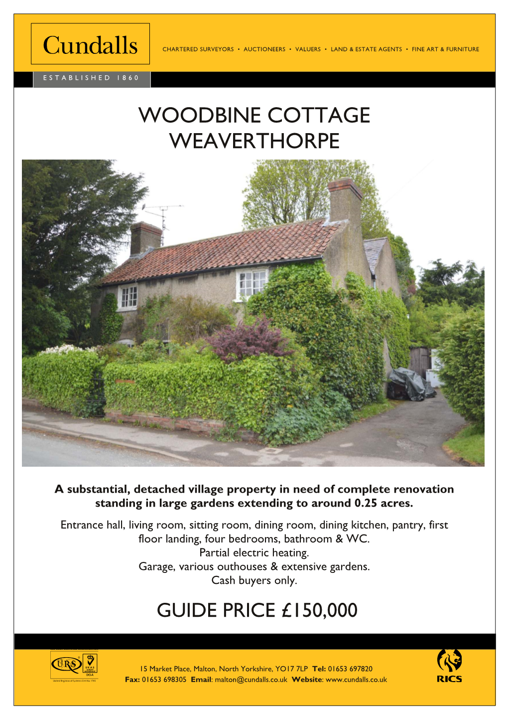Woodbine Cottage Weaverthorpe