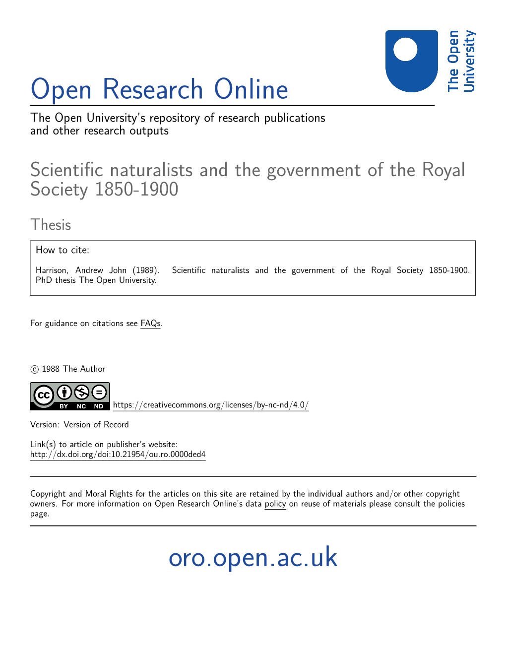 Open Research Online Oro.Open.Ac.Uk