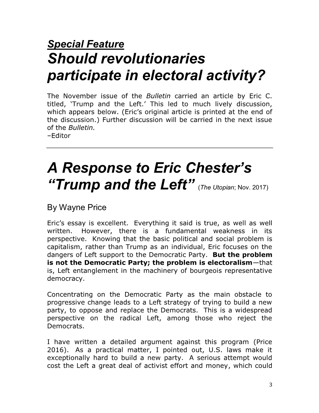 Should Revolutionaries Participate in Electoral Activity? A