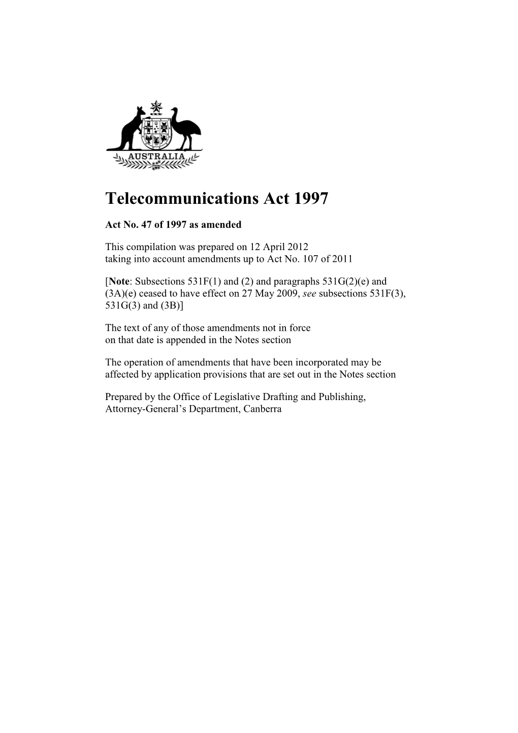 Telecommunications Act 1997