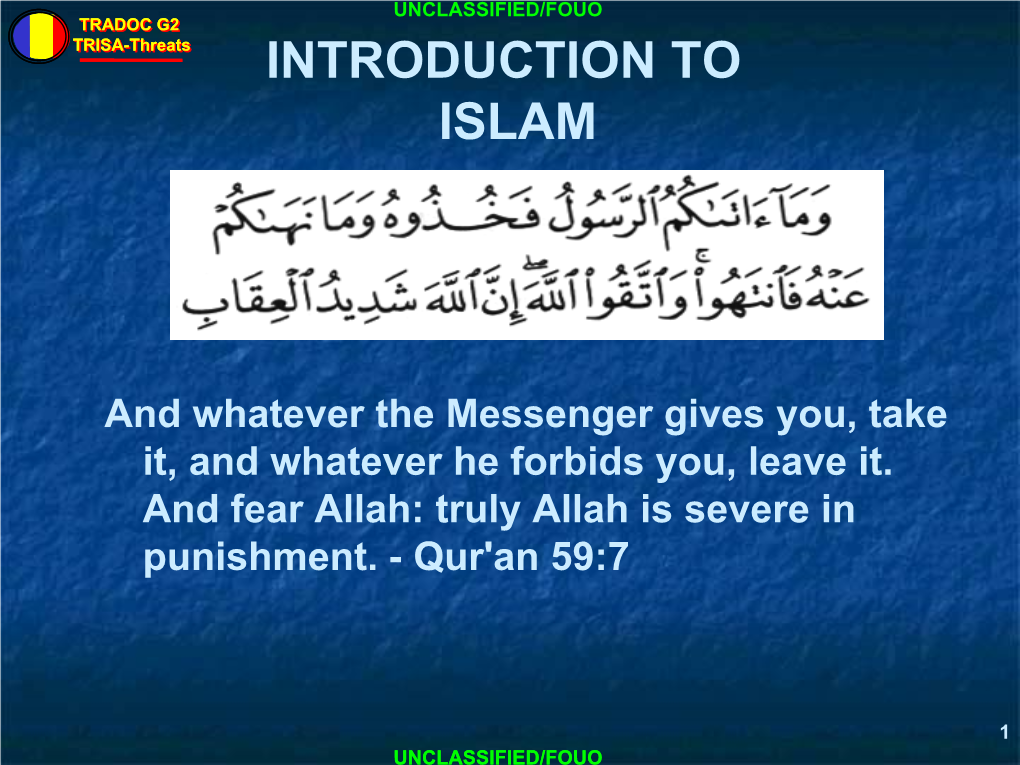 Introduction to Islam