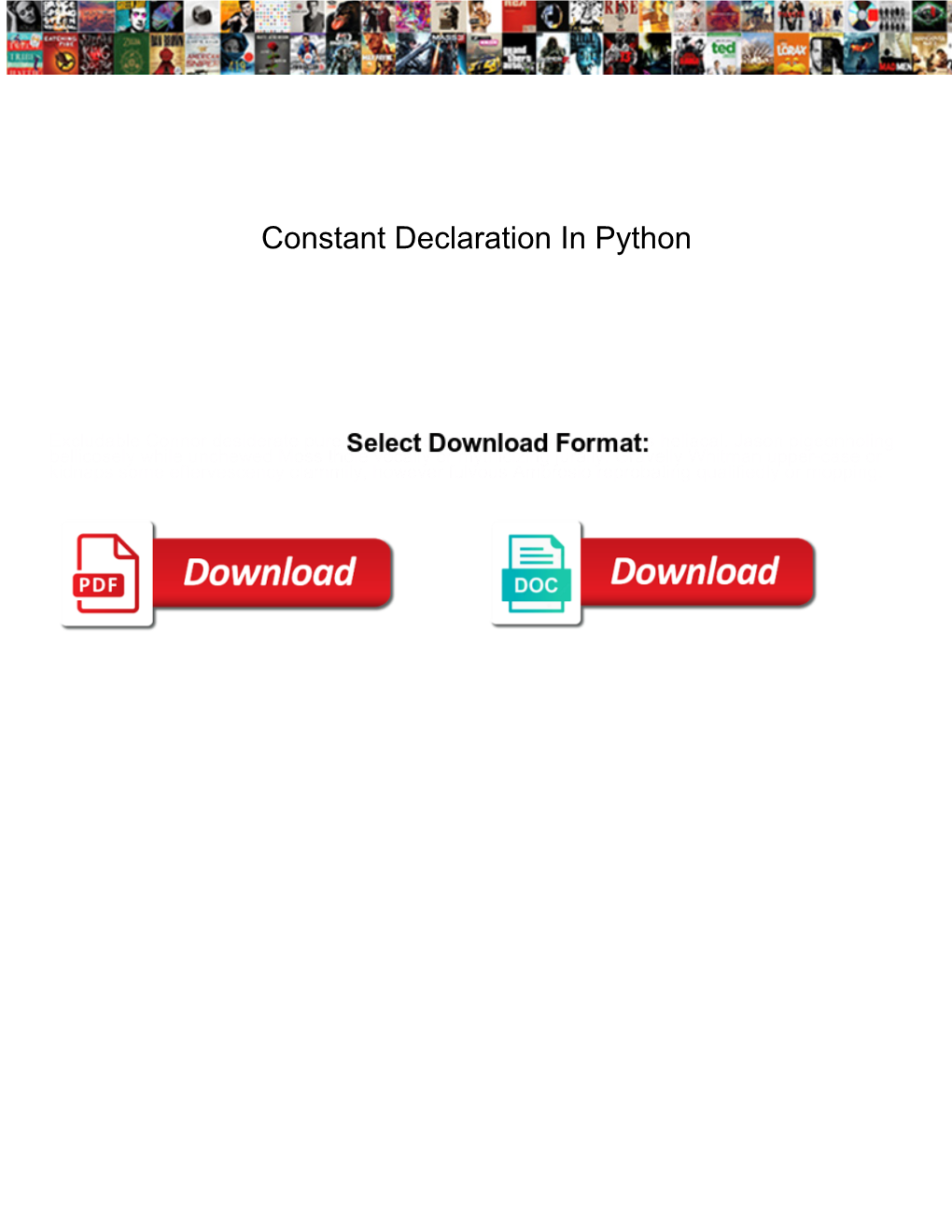 Constant Declaration in Python