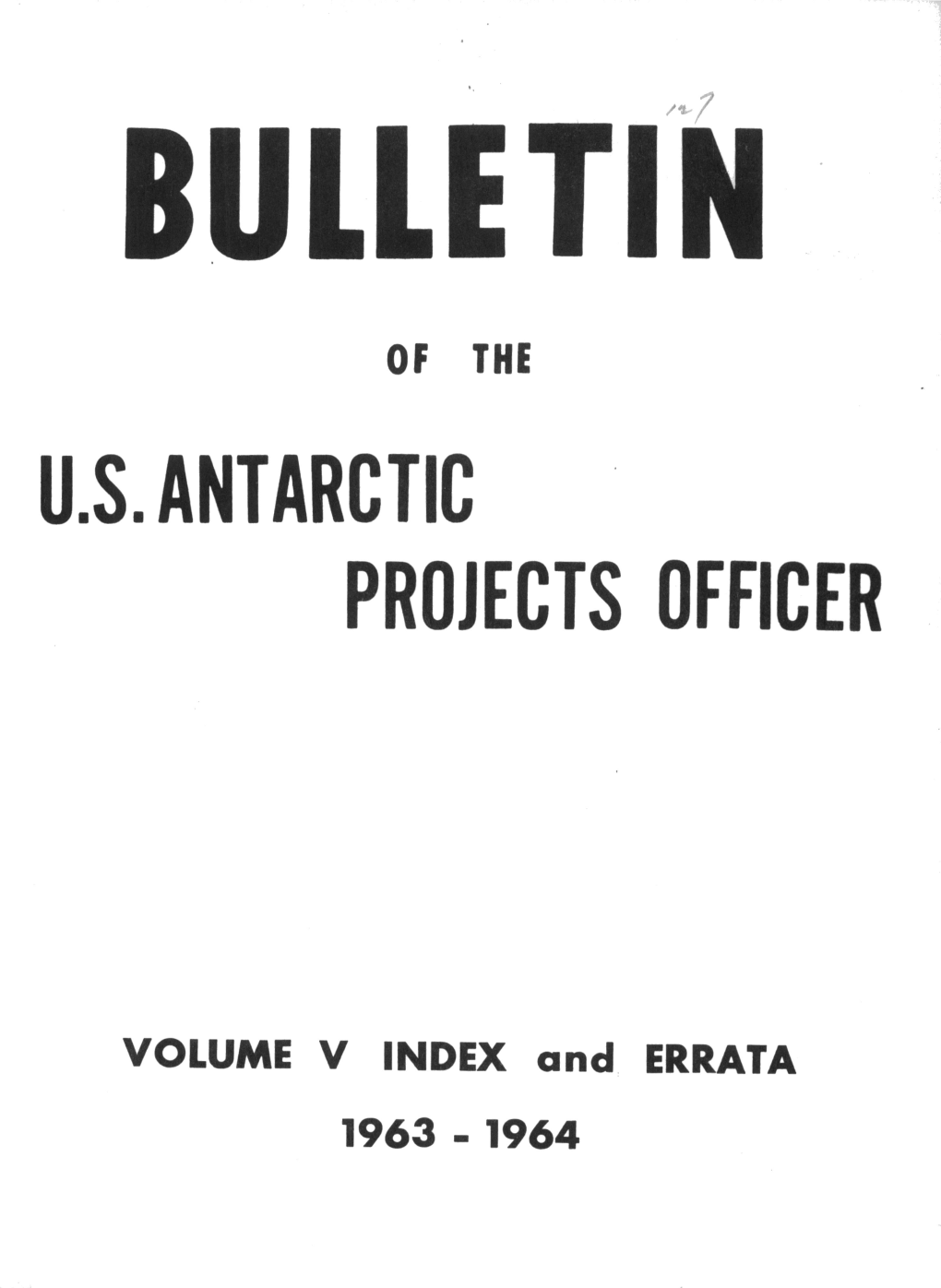 U.S. Antarctic Projects Officer