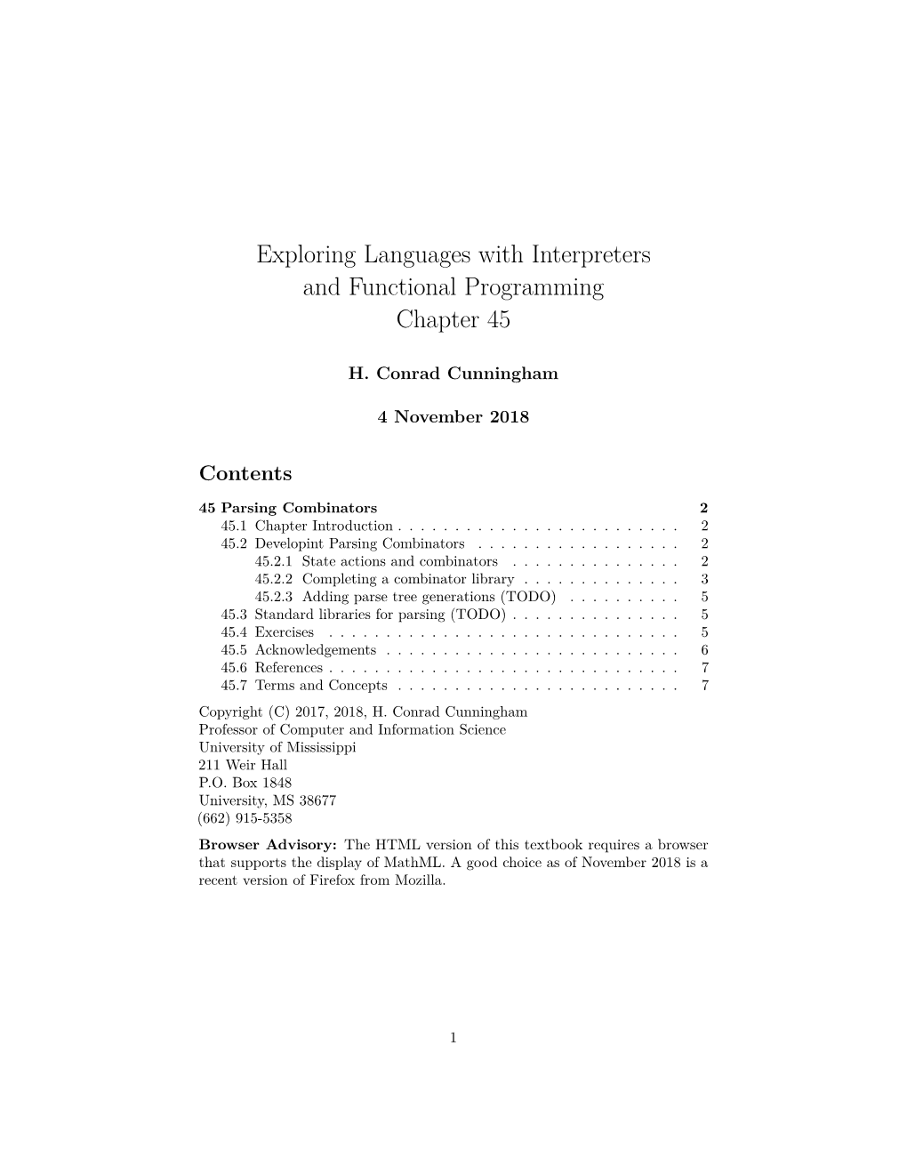 Exploring Languages with Interpreters and Functional Programming Chapter 45