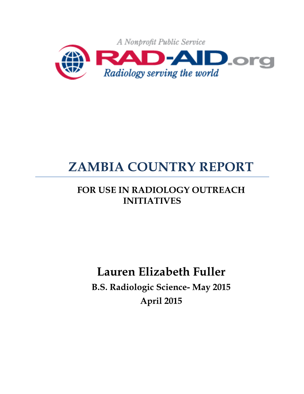 Zambia Country Report