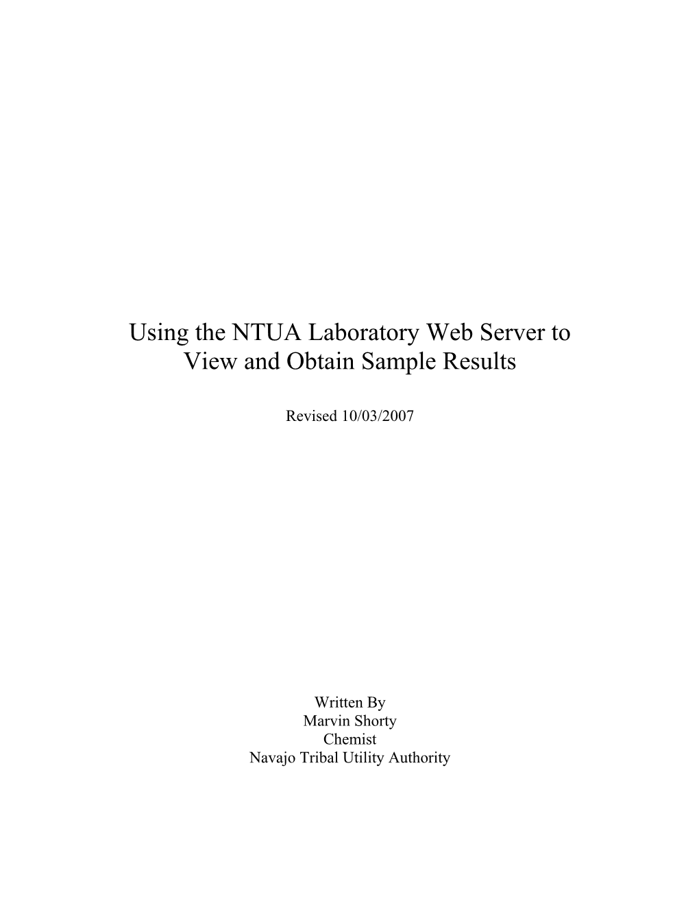 NTUA Web Service Manual