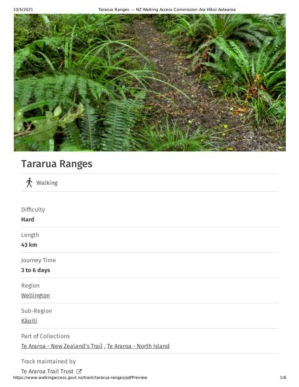 Tararua Ranges — NZ Walking Access Commission Ara Hīkoi Aotearoa