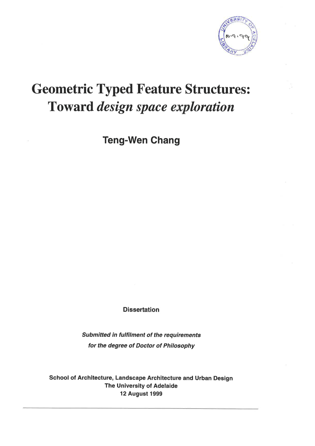 Geometric Typed Feature Structures: Toward Design Space Exploration