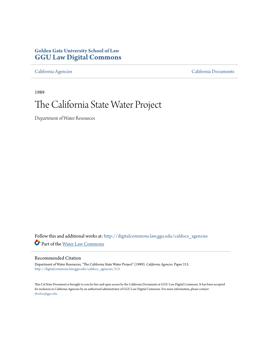 The California State Water Project