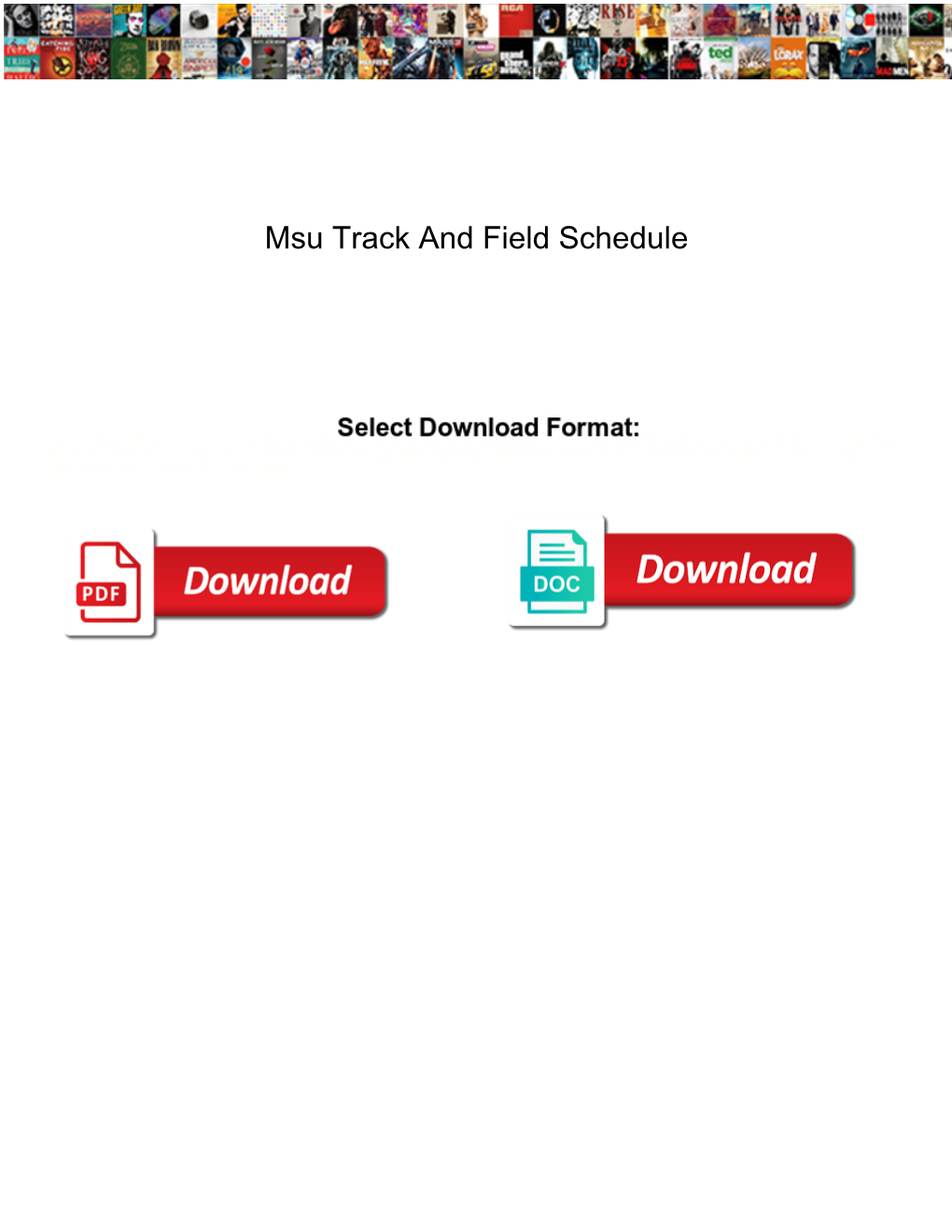Msu Track and Field Schedule