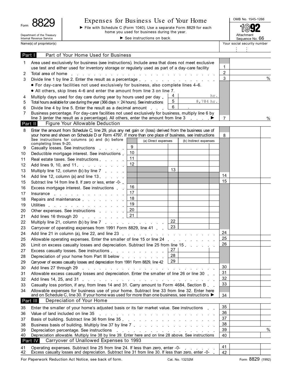 FORM 8829 PAGE 1 of 2 Cycle Update? 1 MARGINS: TOP ⁄2", CENTER SIDES