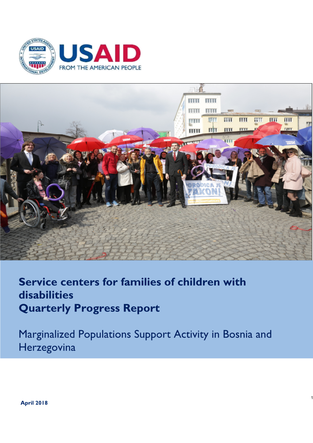 Service Centers for Families of Children with Disabilities Quarterly Progress Report