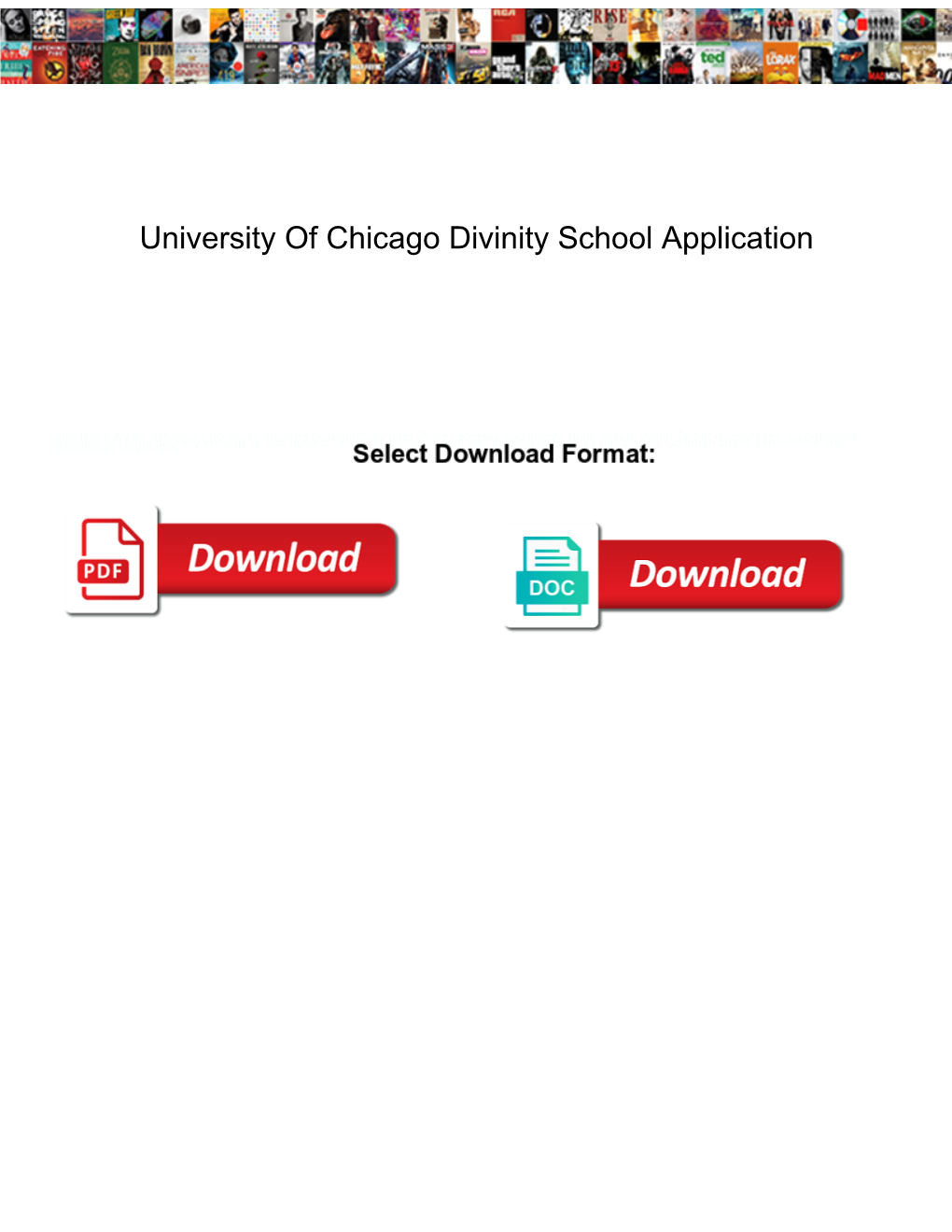 University of Chicago Divinity School Application