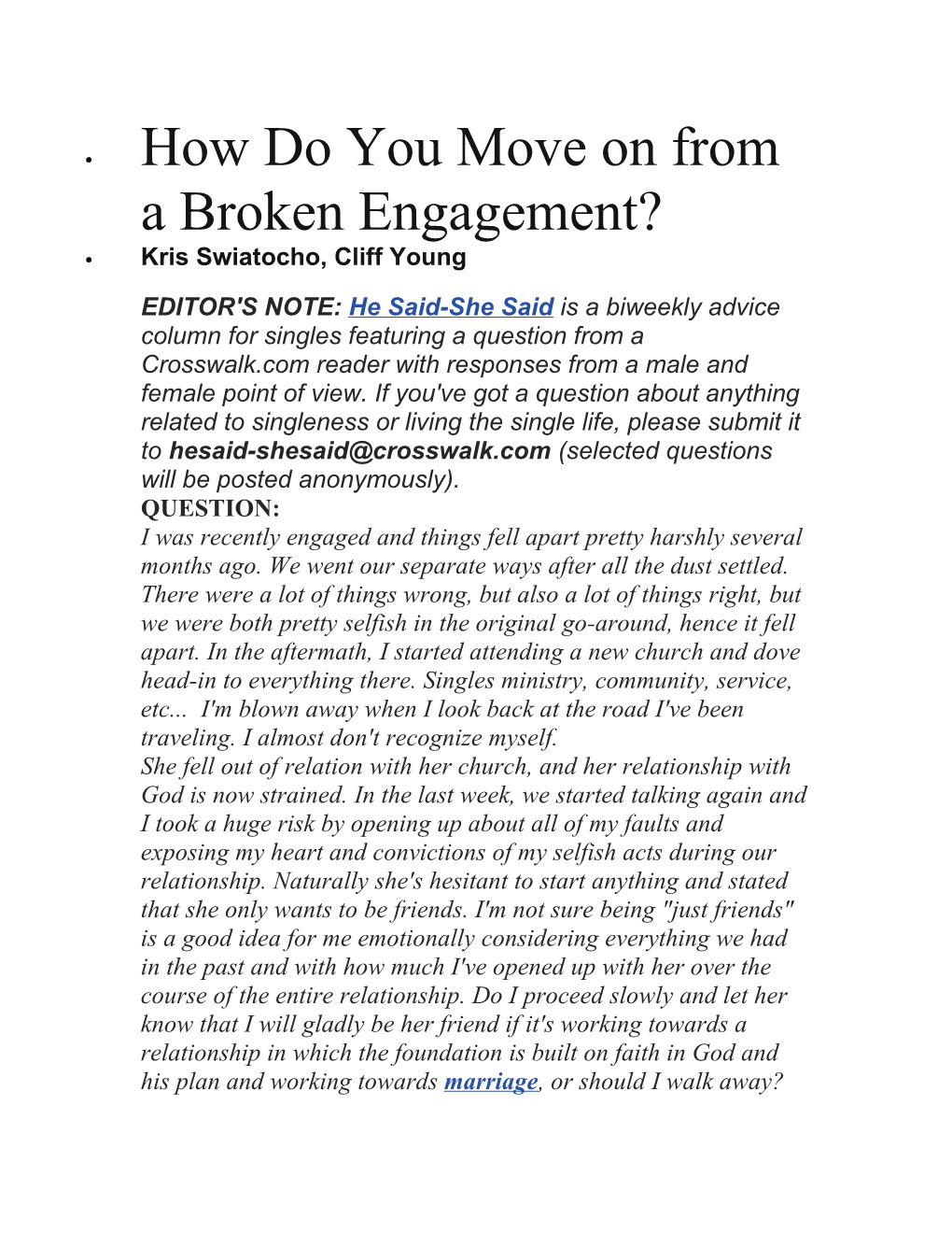 How Do You Move on from a Broken Engagement?