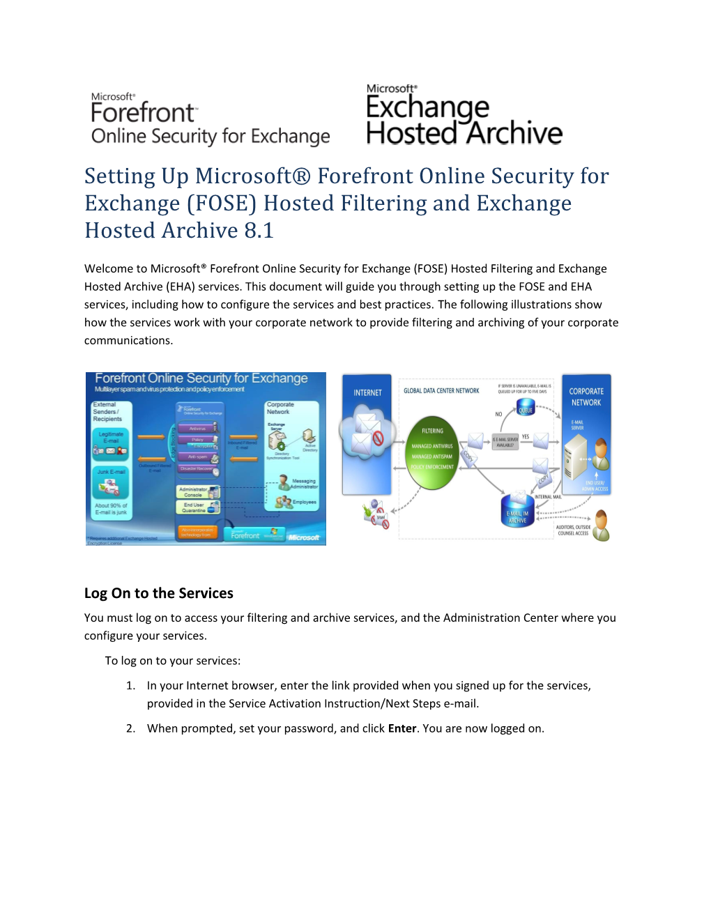 Setting up Microsoft Forefront Online Security for Exchange (FOSE) Hosted Filtering And