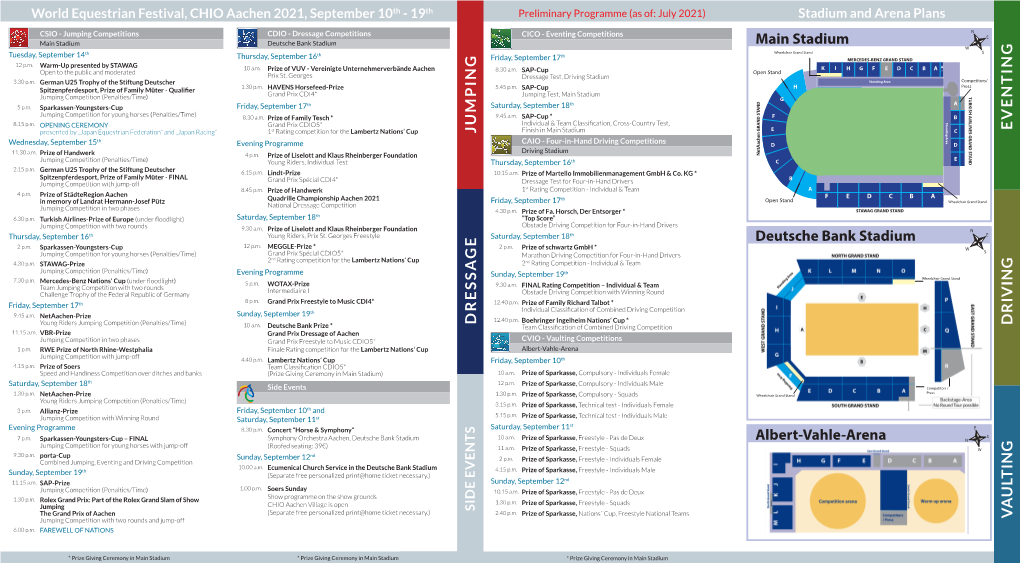 JUMPING DRESSA GE V a ULTING DRIVING EVENTING Main Stadium Deutsche Bank Stadium Albert-Vahle-Arena