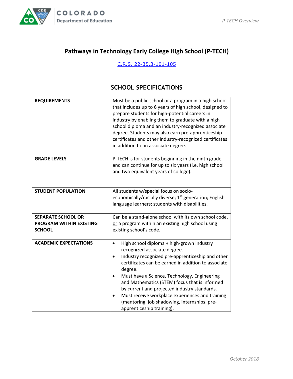 Pathways in Technology Early College High School (P-TECH)