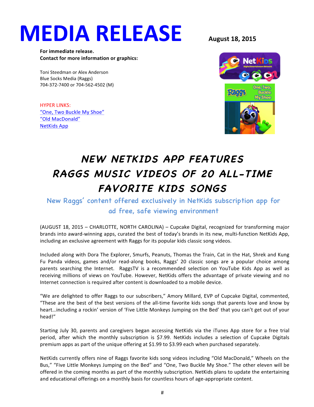 New Netkids App Features Raggs Music Videos of 20 All