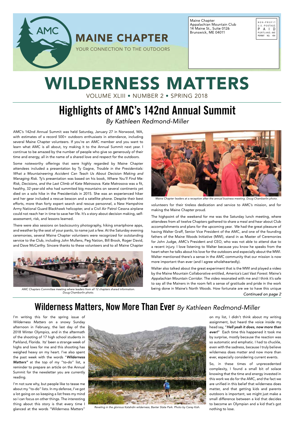 SPRING 2018 Highlights of AMC’S 142Nd Annual Summit by Kathleen Redmond-Miller