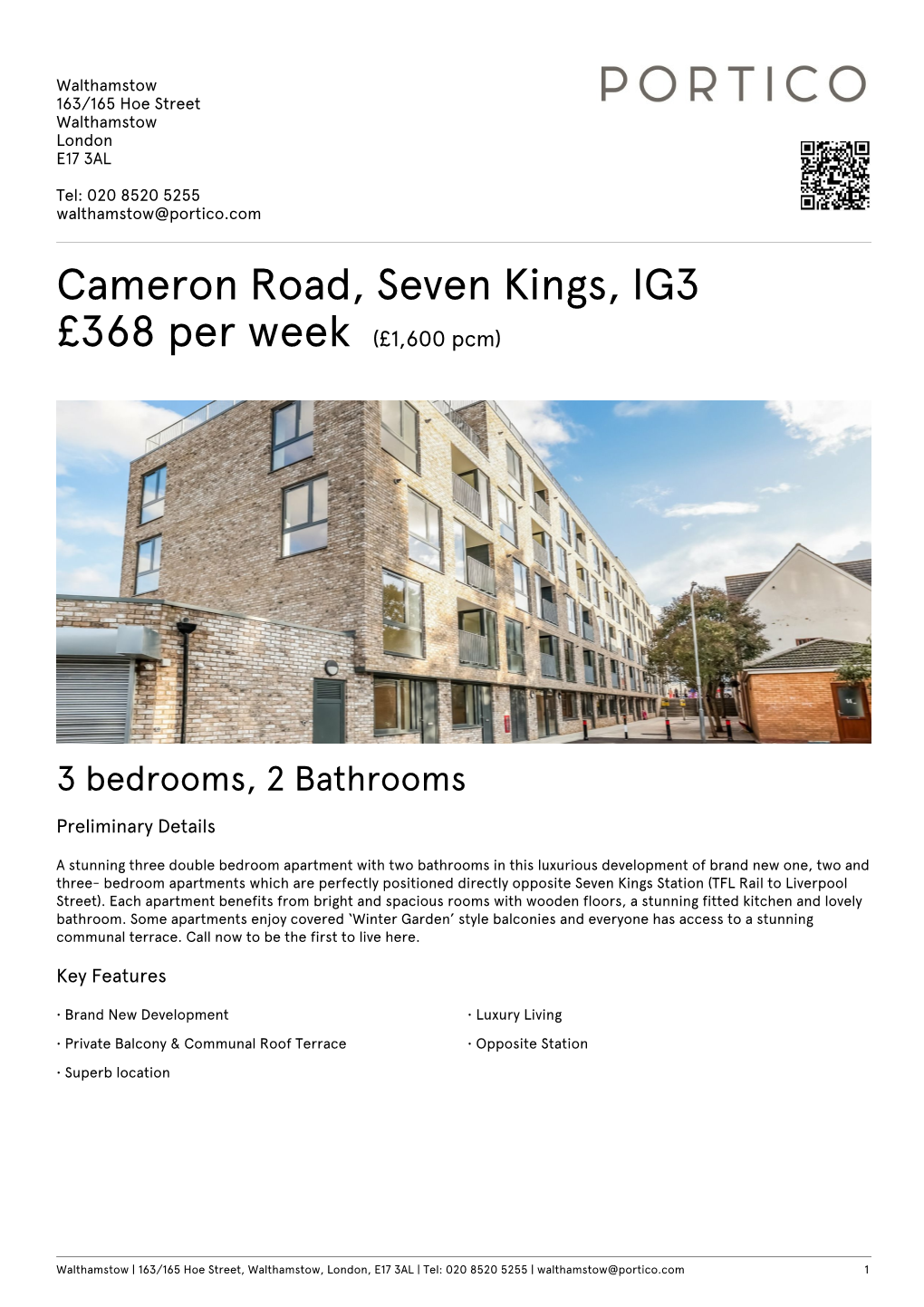 Cameron Road, Seven Kings, IG3 £368 Per Week