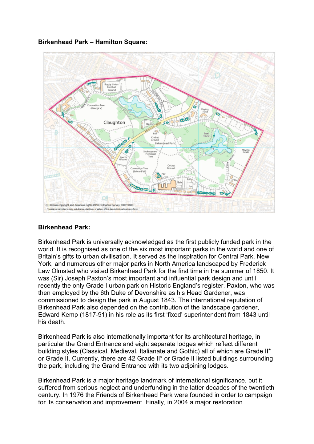 Birkenhead Park – Hamilton Square