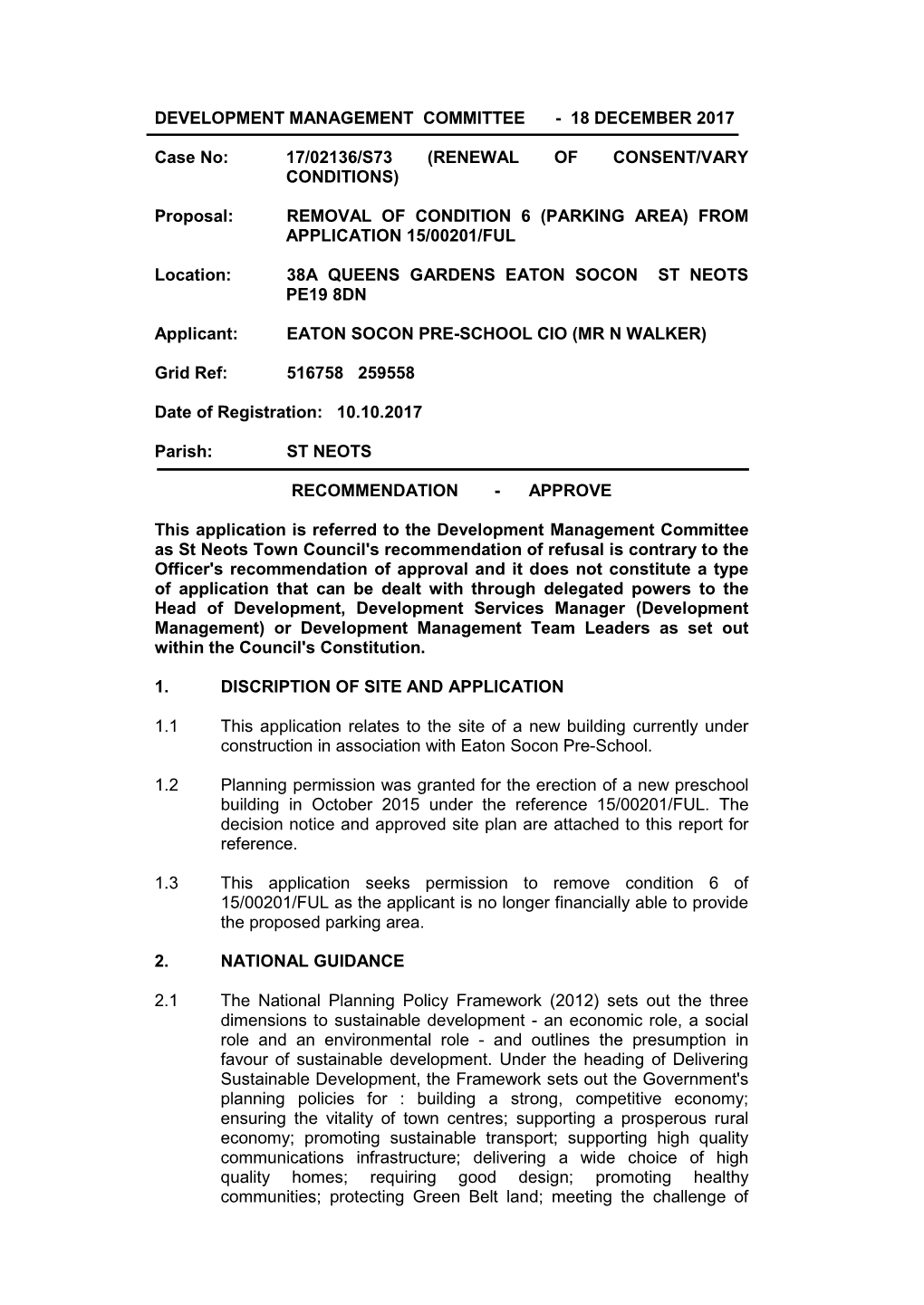 17/02136/S73 (Renewal of Consent/Vary Conditions)