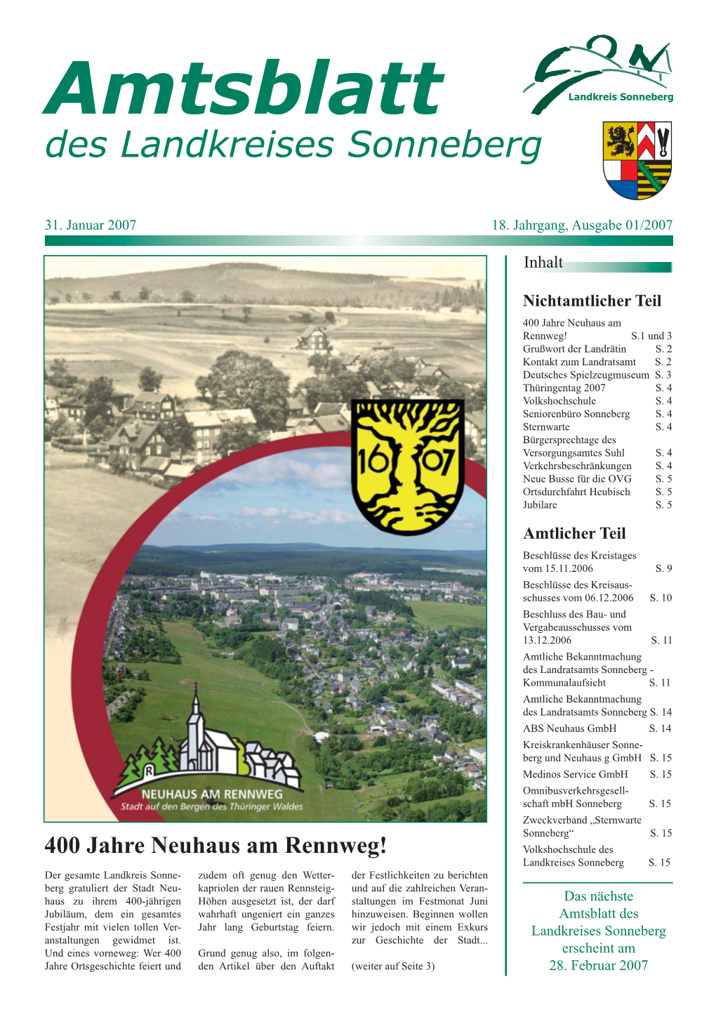 Amtsblatt Des Landkreises Sonneberg