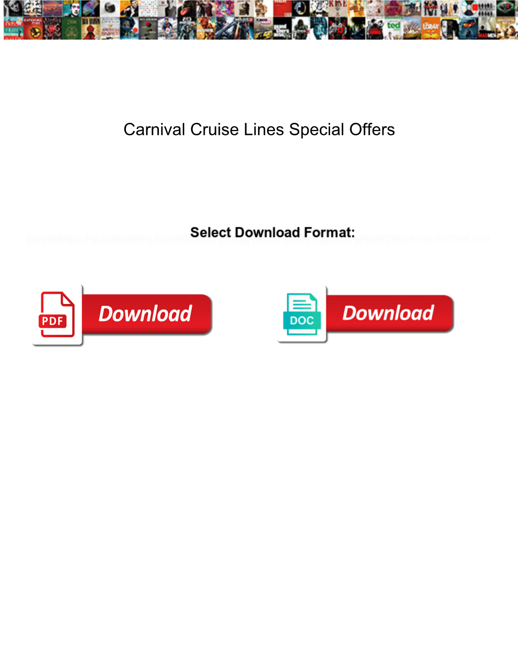 Carnival Cruise Lines Special Offers